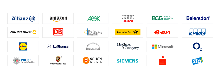 24 Logos bekannter Firmen auf weißen Hintergrund