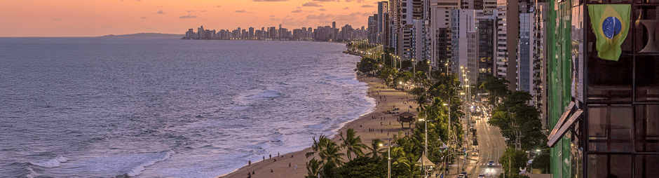 recife, boa viagem, skyline recife, meer, strand, brasilien, unbekannte städte, brasilien, oxente, nachtleben, hafenstadt