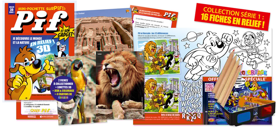 Création illustrations et cartes 3D : Pochette Surprise Pif Gadget