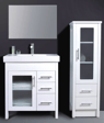 ARTO vanity with glass doors & thick rectangular basin top - 750mm