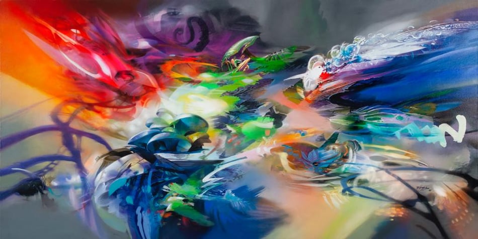 Obra terminada / Acrílico sobre lienzo / 3.10 x 1.60 mts