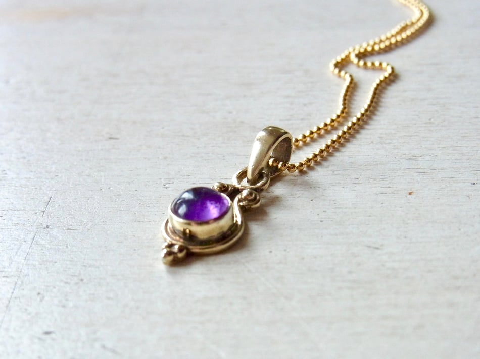 vergoldete Kette mit Amethyst Anhänger