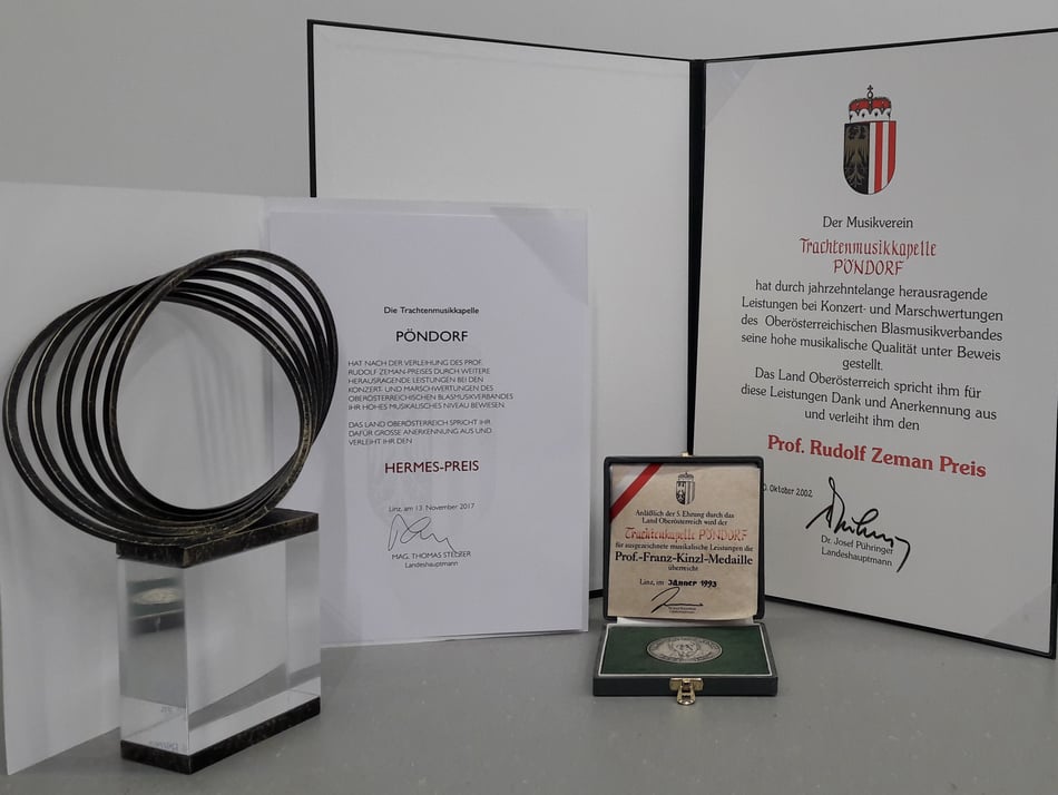Hermes Preis, Prof. Franz Kinzl Medaille, Prof. Rudolf Zeman Preis, TMK Pöndorf