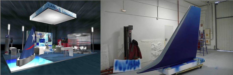 Cola de avión, para stand en Fitur (Lan Chile)