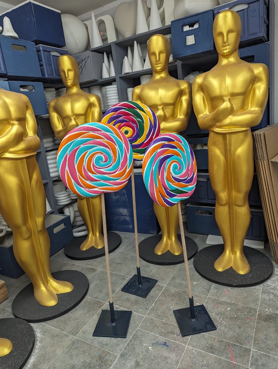 Piruletas Gigantes para stand de feria, como reclamo y atrezzo