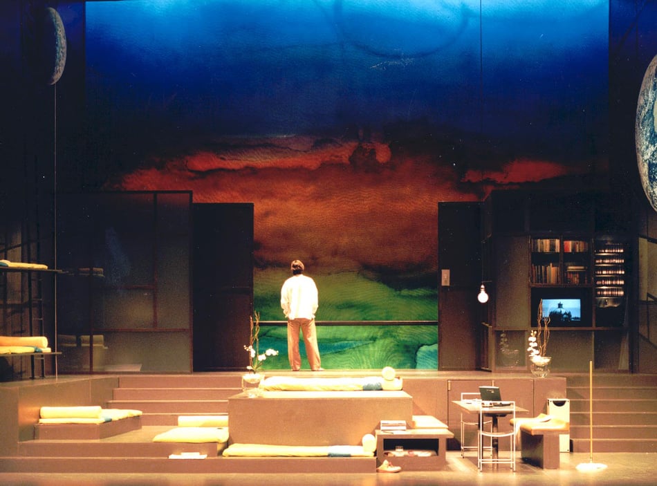 Telón pintura de gobelín tul, Cendro Dramático Nacional, 