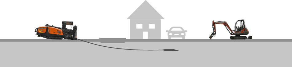 Grabenloser Tiefbau mit  der Ditchwitch JT20