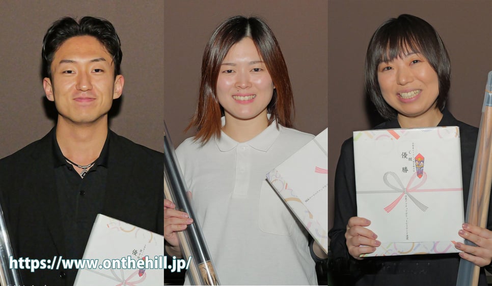 左から、男子優勝：髙梨、女子優勝：井手、C級優勝：安藤