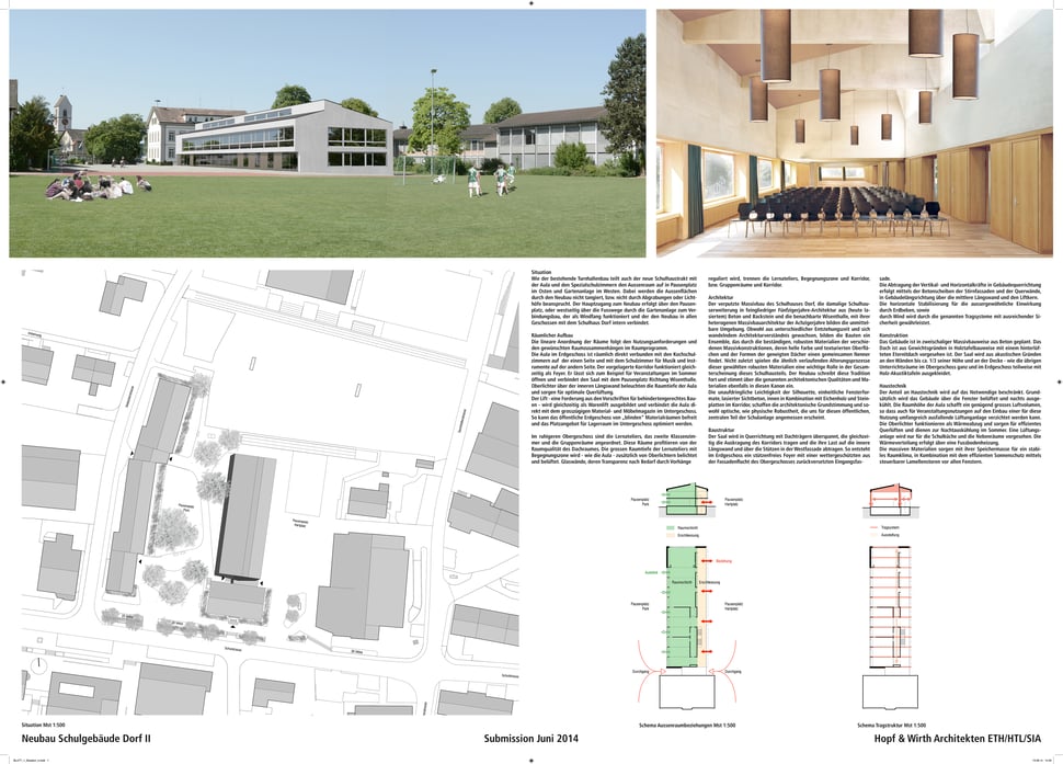Wettbewerb Neubau Schuhaus Dorf II, Wiesendangen, Hopf & Wirth Architekten Winterthur, www.hopfwirth.ch