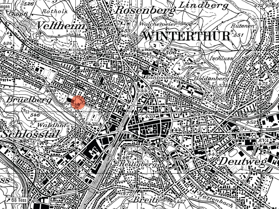 Hopf & Wirth Architekten ETH HTL SIA Winterthur, Erweiterung Turnhallen Berufsbildungsschule Winterthur BBW, Situation