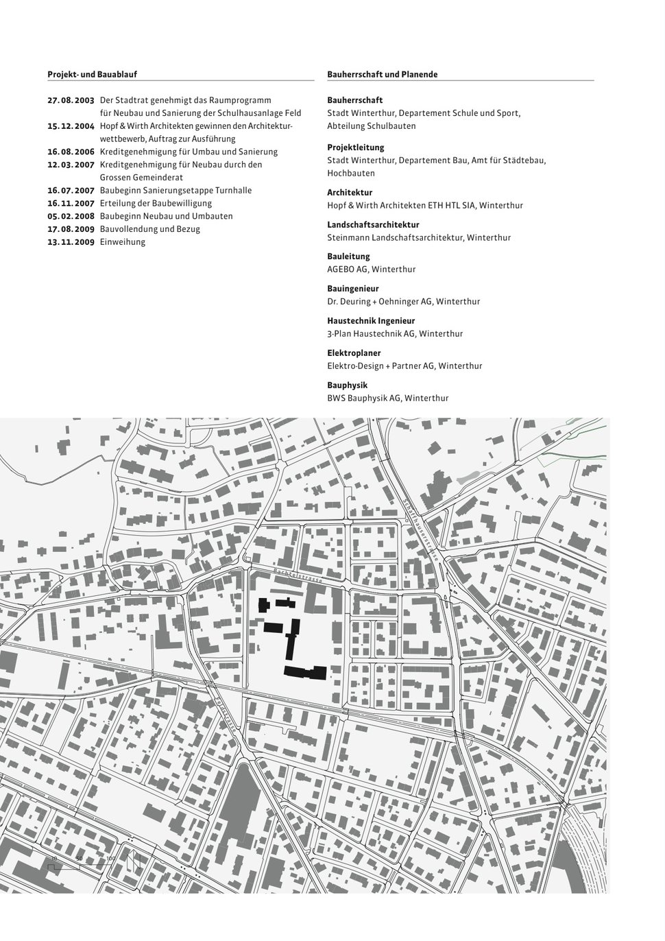 HoHopf & Wirth Architekten ETH HTL SIA Winterthur, Neubau Erweiterung / Umbau Schulanlage Feld, Winterthur