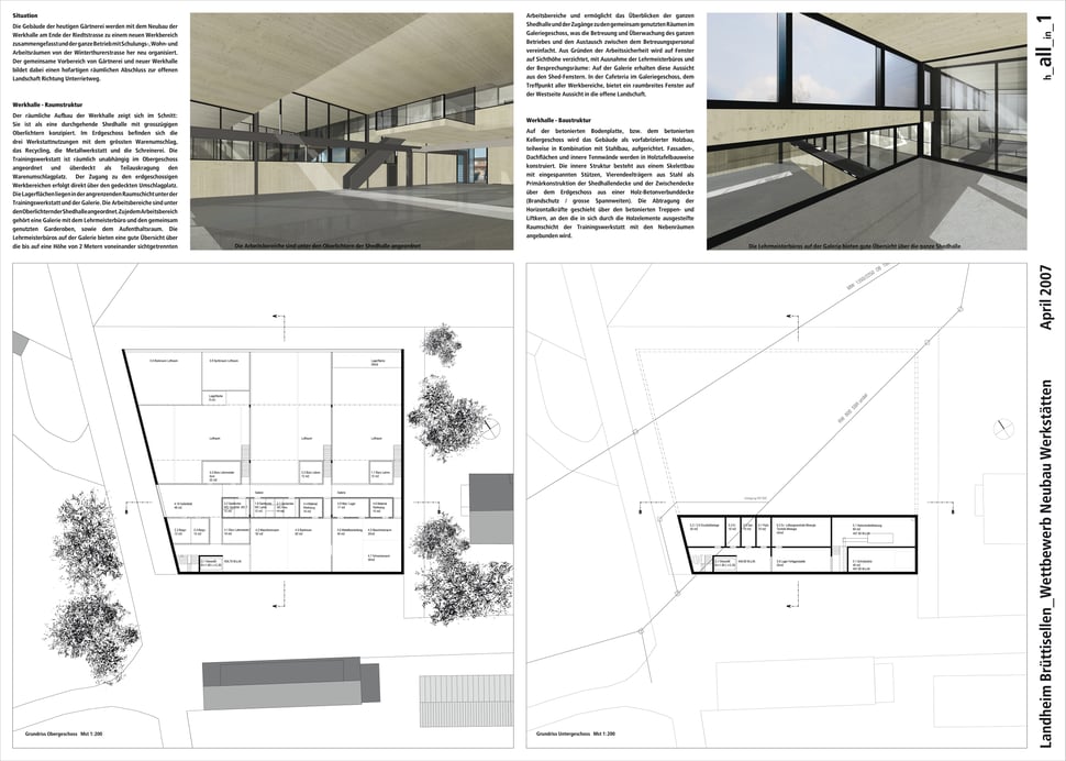 Hopf & Wirth Architekten ETH HTL SIA Winterthur, Wettbewerb Neubau Werkstattgebäude Landheim Brüttisellen