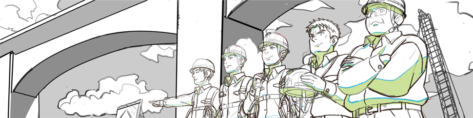 社員さん似顔絵ラフ