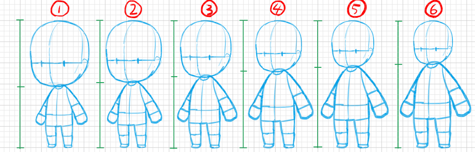 キャラクターデザイン頭身プロポーション１