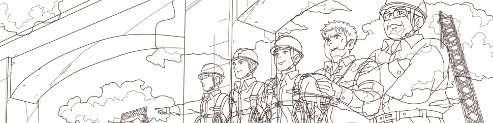 社員さん似顔絵線画