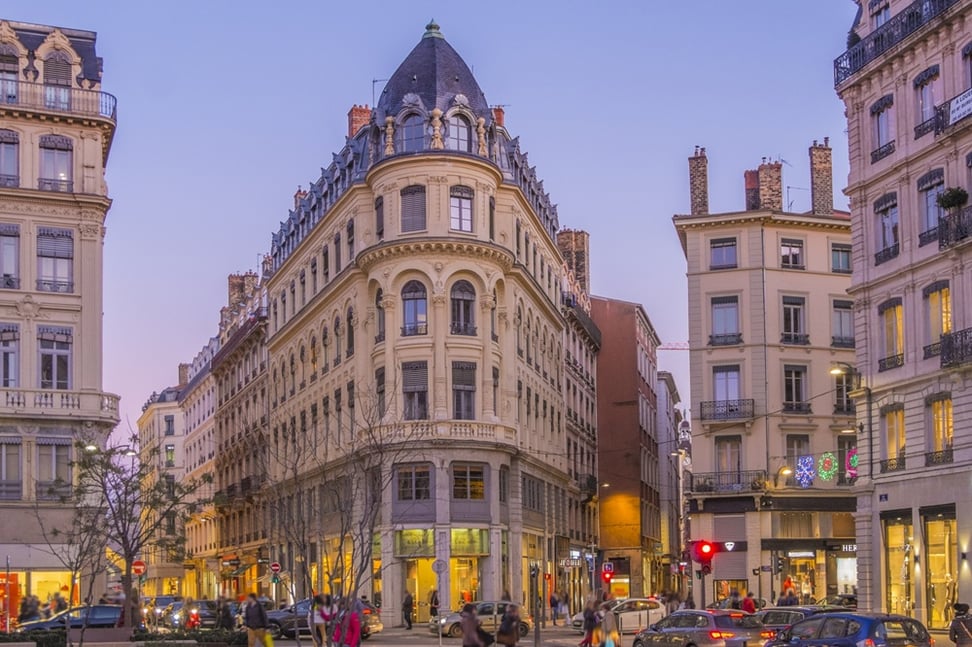 フランス・リヨンの繁華街