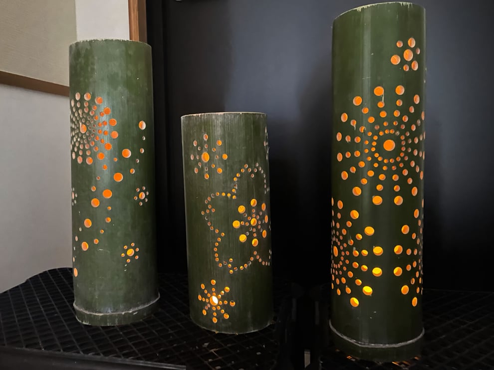 LEDライトもお渡しするので、その日からすぐに竹ランタンの明かりを楽しむことができます♪