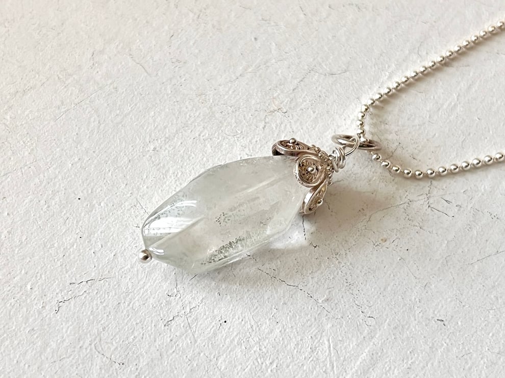 Halskette mit Prasiolith Anhänger Silber