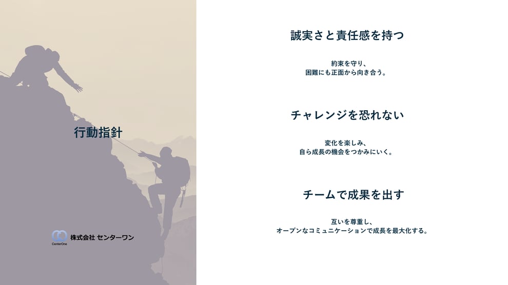 行動指針　センターワン